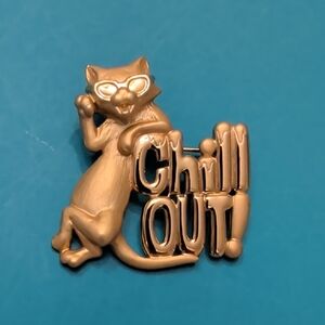 Cat Brooch - Chill Out Design